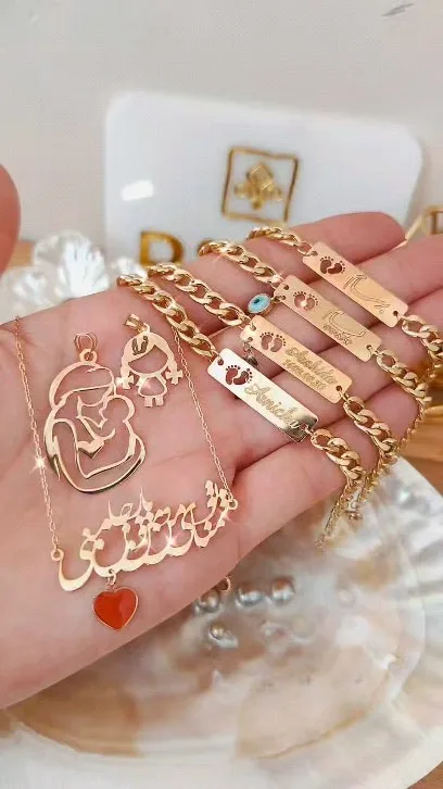 ست دستبند و گردنبند طلا کودک