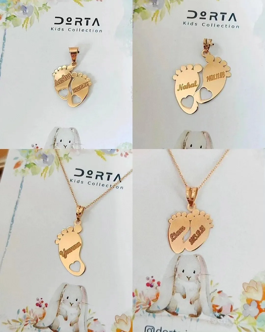 پلاک طلا طرح پای کودک