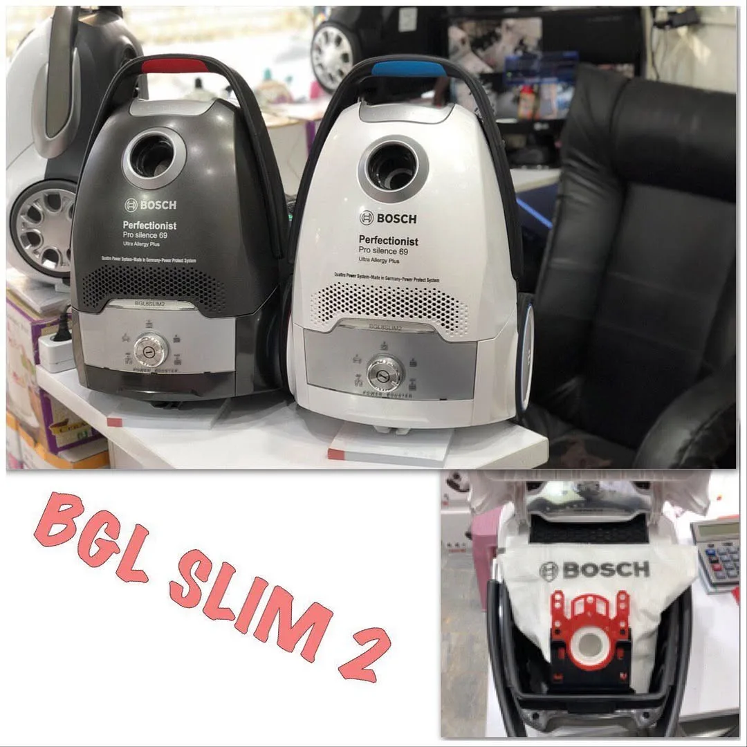 جاروبرقی بوش BGL SLIM 2، رنگ سفید و خاکستری، جنس پلاستیک، کیسه‌ای، خرطومی