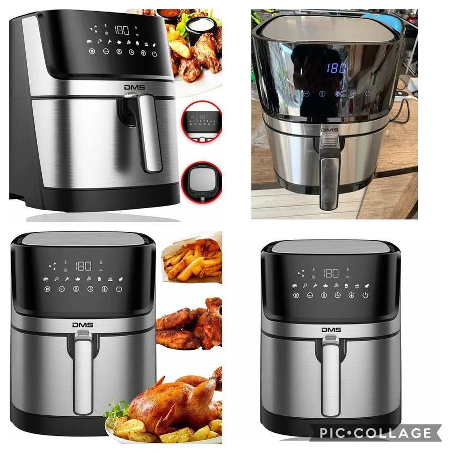 سرخ کن بدون روغن DMS مدل HF-6E، رنگ مشکی و نقره‌ای، جنس فلز و پلاستیک، دیجیتال