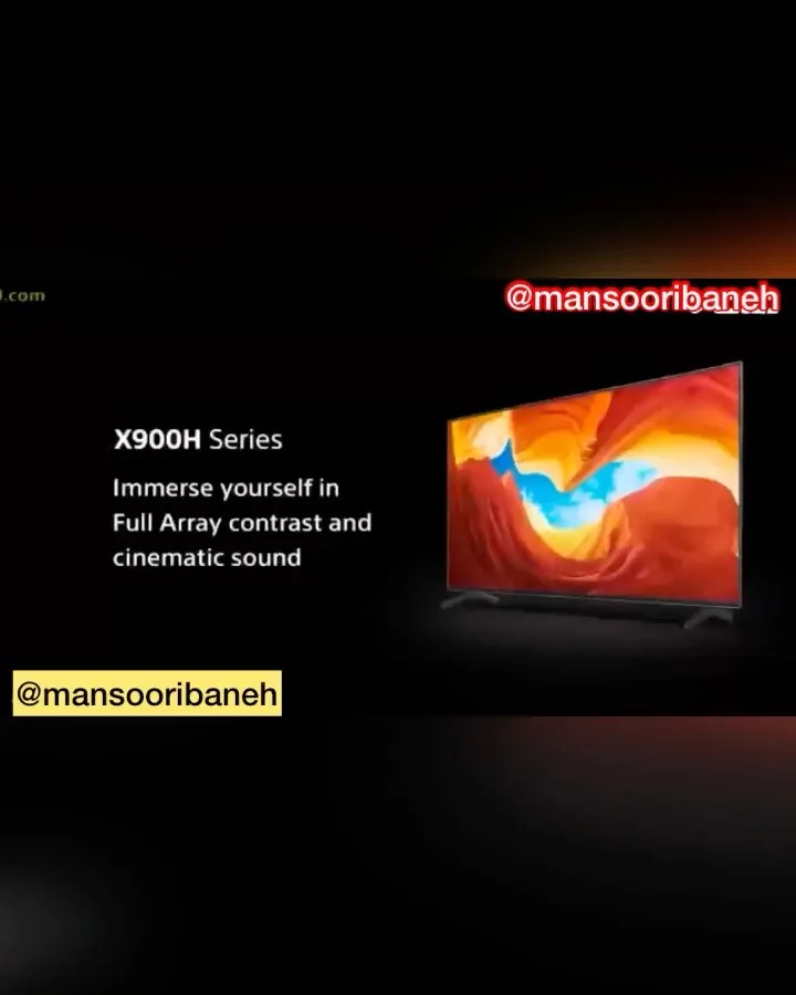 تلویزیون مدل X9000H سونی، رنگ مشکی، تلویزیون صفحه تخت
