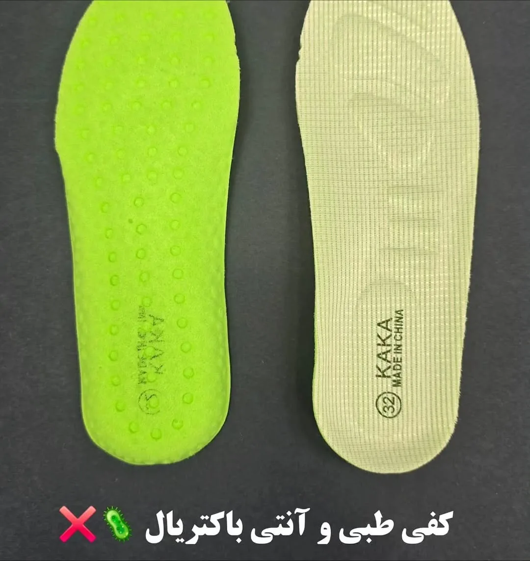 کفش کتانی — رنگ سبز — نمای جزئیات — کفی طبی — عکس ۶