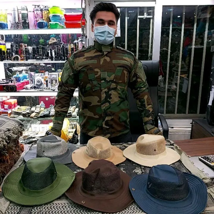 کلاه ماهیگیری، رنگ زیتونی، قهوه‌ای، سرمه‌ای، کرم و خاکستری، جنس کتان، لبه‌دار، گرد