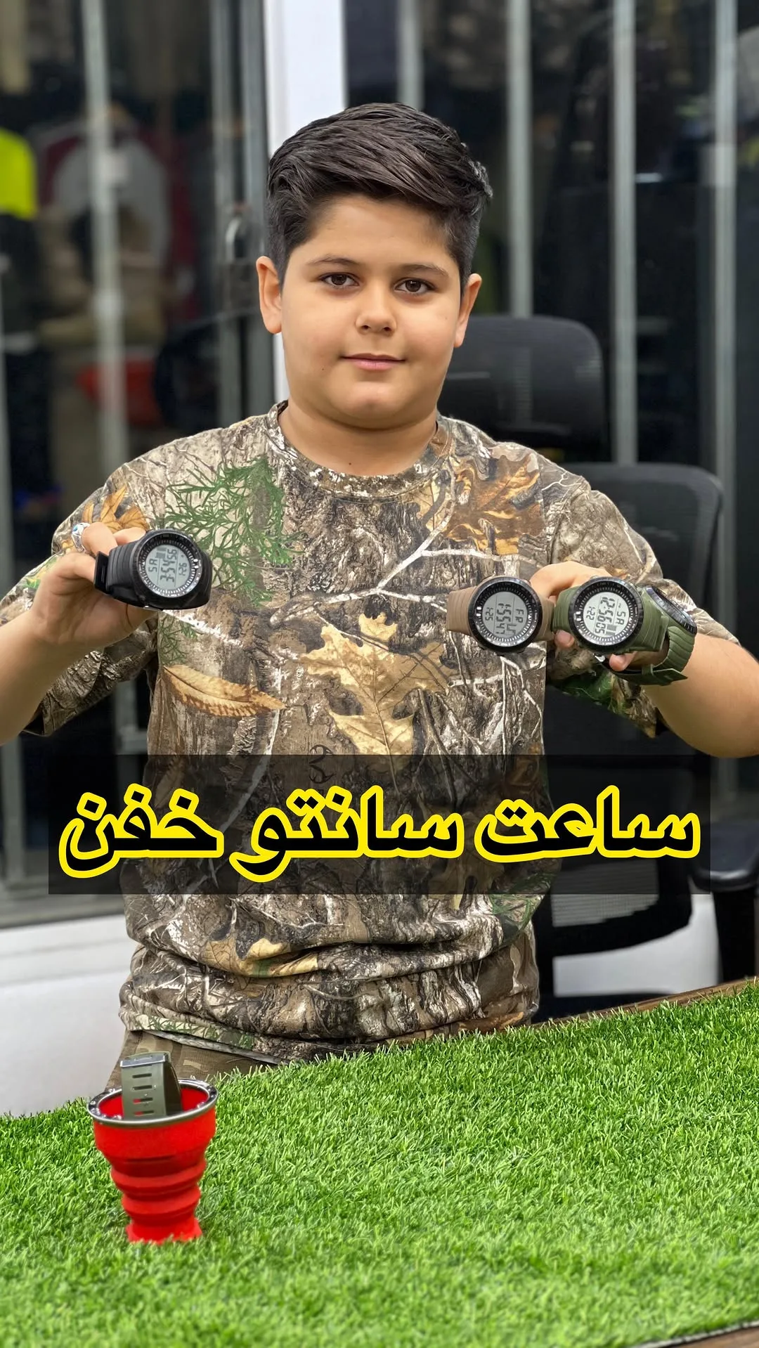 ساعت کوهنوردی سانتو، رنگ مشکی، قهوهای و زیتونی، دیجیتال، اسپرت