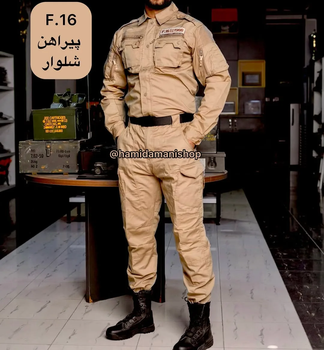 ست پیراهن و شلوار کتان تاکتیکال