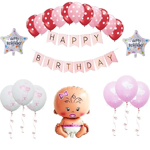 پکیج بادکنک هلیومی بیبی دختر