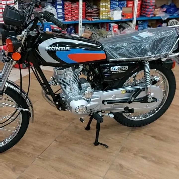 موتورسیکلت MTR 125، رنگ مشکی، قرمز و آبی، جنس فلز، مدل کستوم