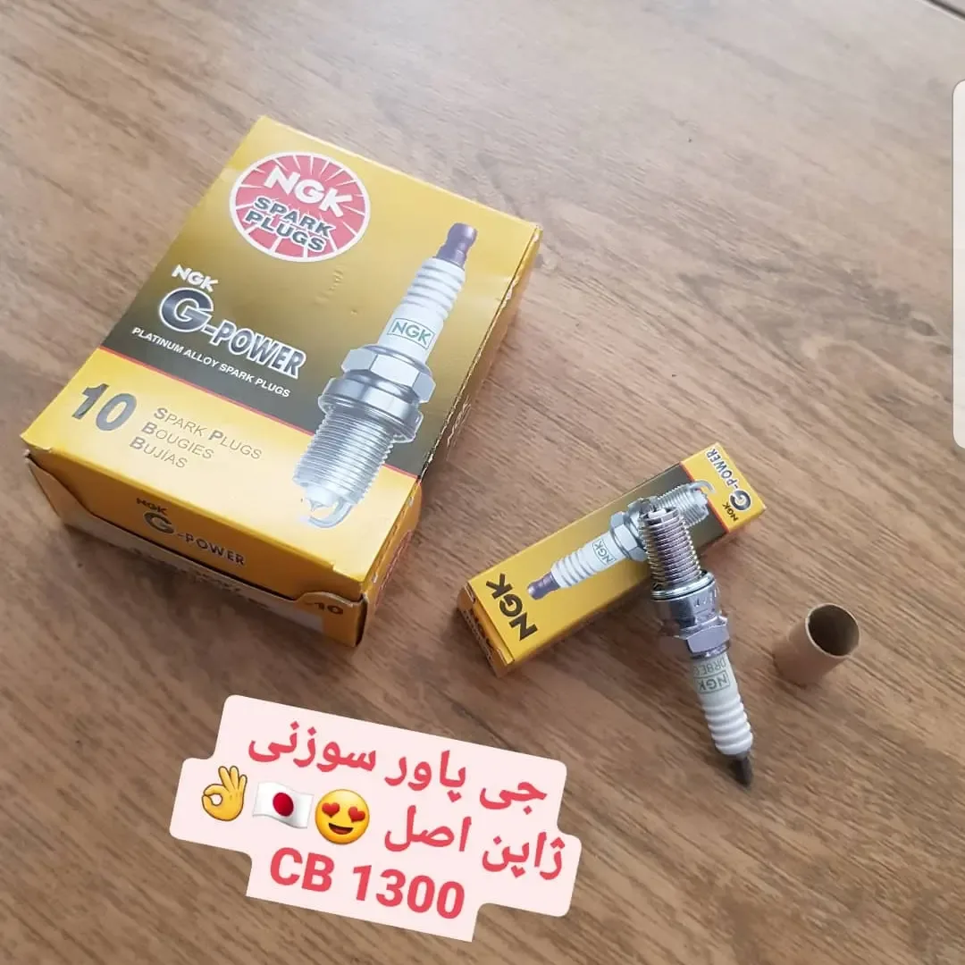شمع سوزنی جی پاور ژاپن CB1300، رنگ زرد، سفید و نقره‌ای، جنس فلز، شمع سوزنی موتورسیکلت