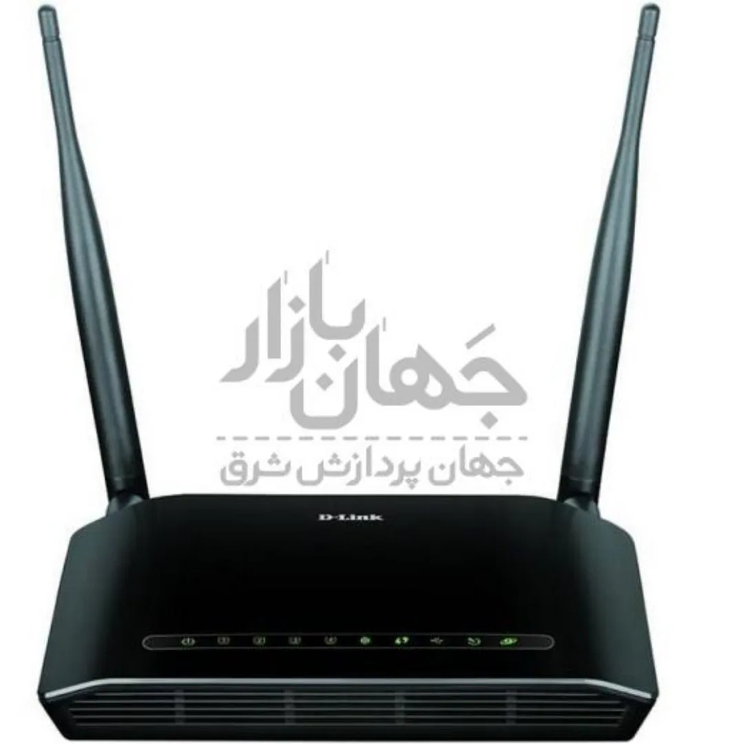 مودم ADSL دی‌لینک 2740U D-Link، رنگ مشکی، جنس پلاستیک، مودم دو آنتن