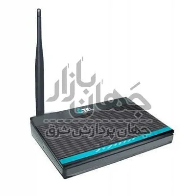مودم روتر وایرلس یوتل A154 ADSL، رنگ مشکی و آبی، جنس پلاستیک، مستطیلی با آنتن