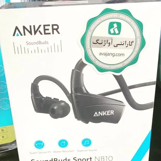 هندزفری بلوتوث انکر NB10 Anker، رنگ مشکی، جنس پلاستیک، قلاب‌دار، باسیم