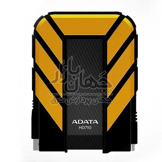 هارد اکسترنال ای‌دیتا HD710 دو ترابایت، رنگ زرد و مشکی، جنس پلاستیک، هارد ضدضربه پرتابل