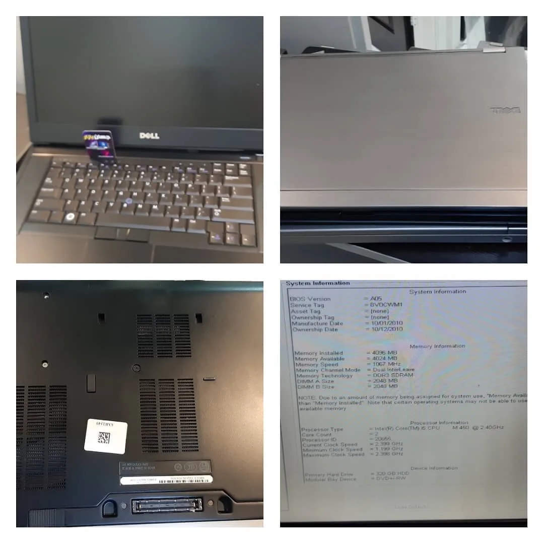 لپ‌تاپ دل i5 M450 گرافیک GeForce Dell، رنگ خاکستری، جنس پلاستیک