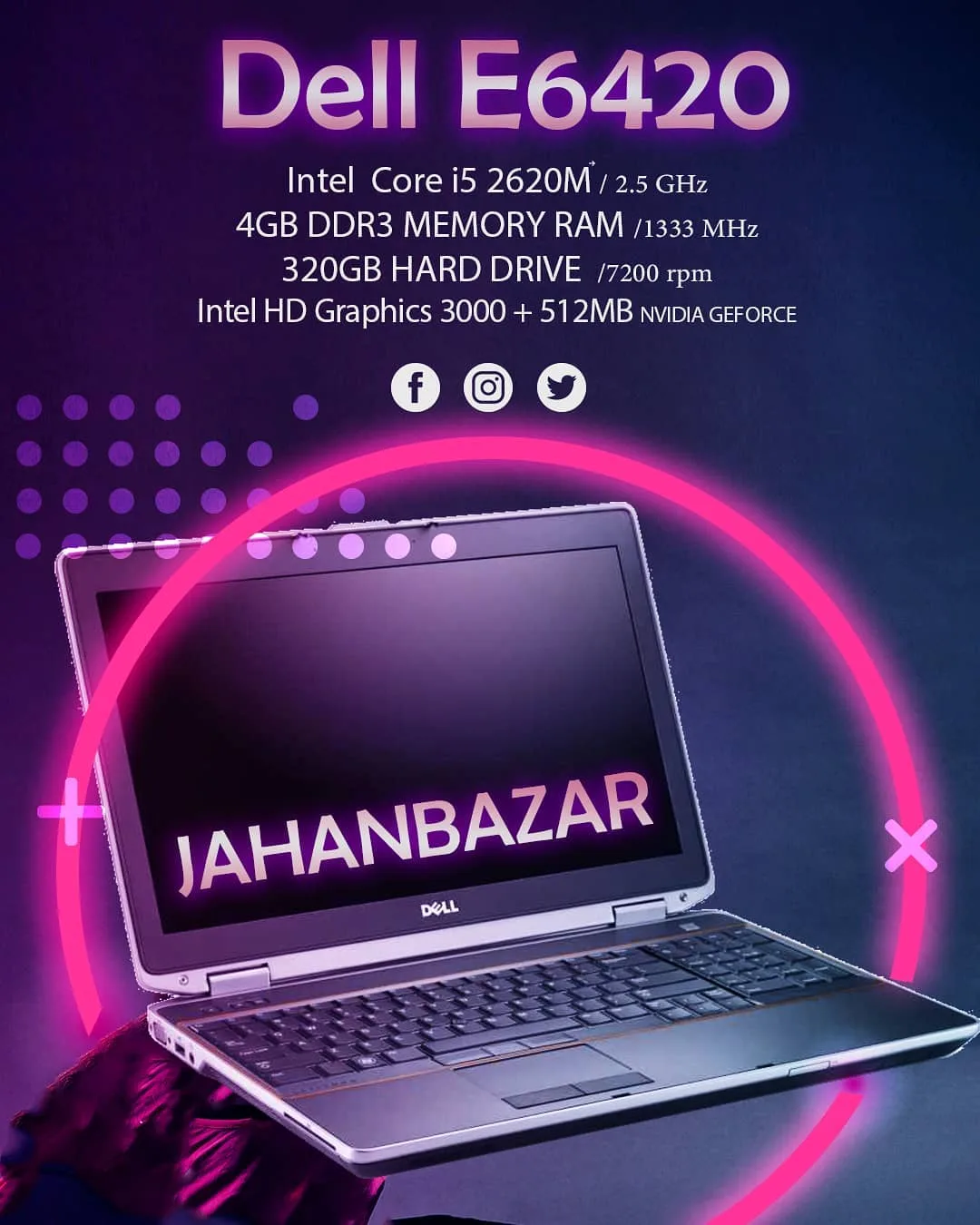 لپ‌تاپ Dell E6420 چهارده اینچ، رنگ نقره‌ای و مشکی