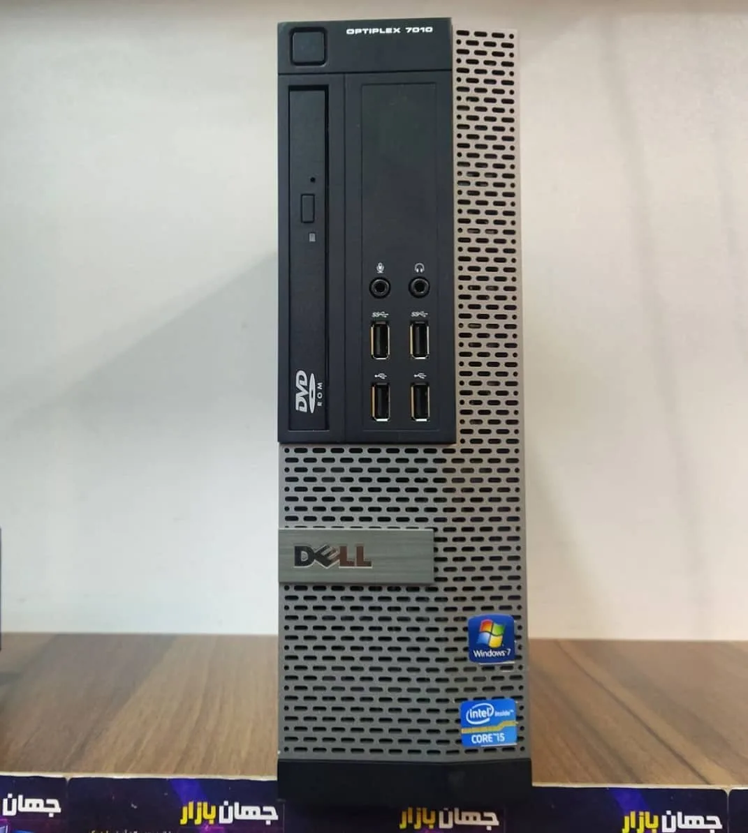مینی کیس Dell OptiPlex 7010 i5، رنگ نقره‌ای و مشکی، جنس فلز و پلاستیک، مستطیلی عمودی