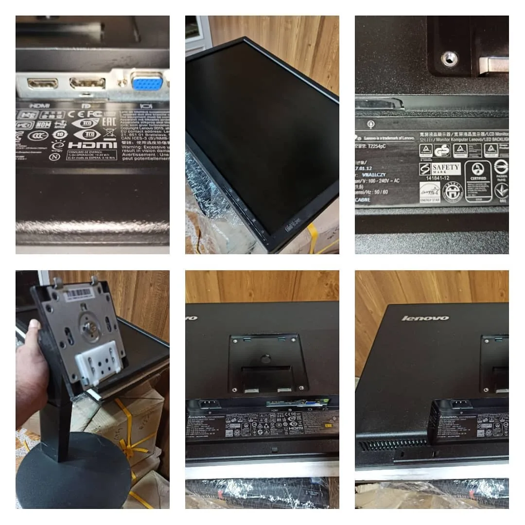 مانیتور لنوو ۲۲ اینچ T2254pc، رنگ سیاه، جنس پلاستیک، تخت با پایه