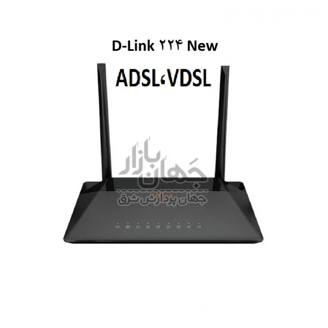 مودم VDSL/ADSL دی لینک 224 New، رنگ مشکی، جنس پلاستیک، مودم رومیزی دو آنتن