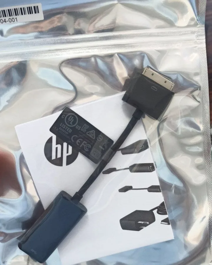 کابل رابط USB OTG تبلت اچ پی، رنگ مشکی، جنس پلاستیک و فلز، کابل آداپتور