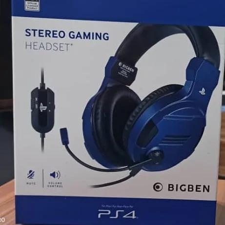 هدست گیمینگ سونی PS4، رنگ آبی و مشکی، جنس پلاستیک و چرم مصنوعی، هدست گیمینگ با میکروفون