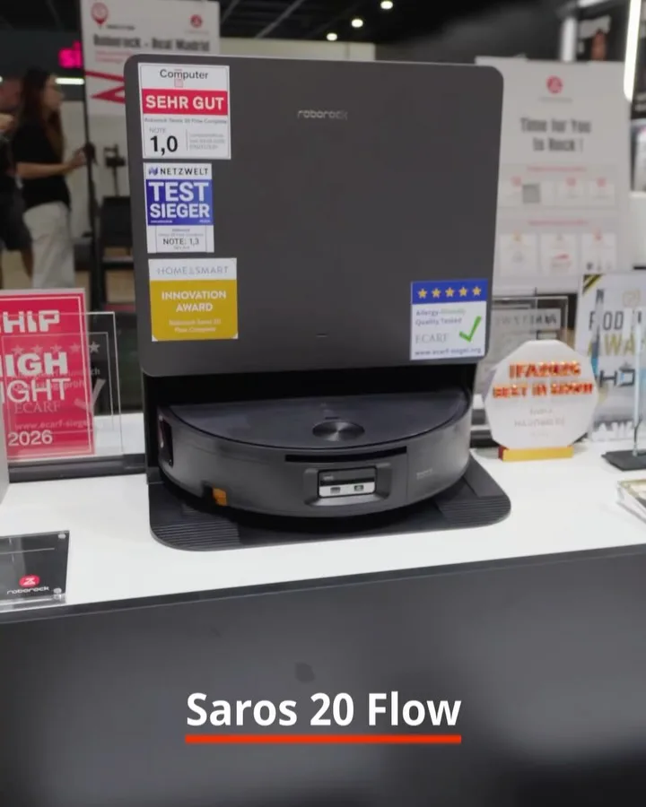 جارو رباتیک Saros 20 Flow روبوراک، رنگ خاکستری، جنس پلاستیکی، رباتیک با استگاه مکش