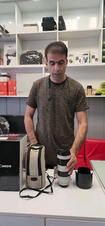 لنز 70-200mm تایپ III کانن، رنگ سفید و مشکی، جنس فلز و پلاستیک، تله فوتو