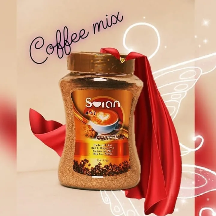 قهوه میکس سوران، رنگ قهوه‌ای و طلایی، جنس پلاستیک، ظرف پلاستیکی
