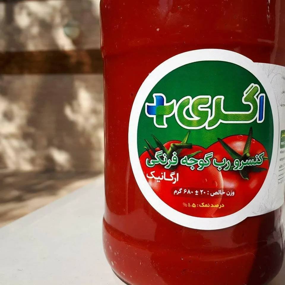 کنسرو رب گوجه فرنگی، رنگ قرمز، جنس شیشه