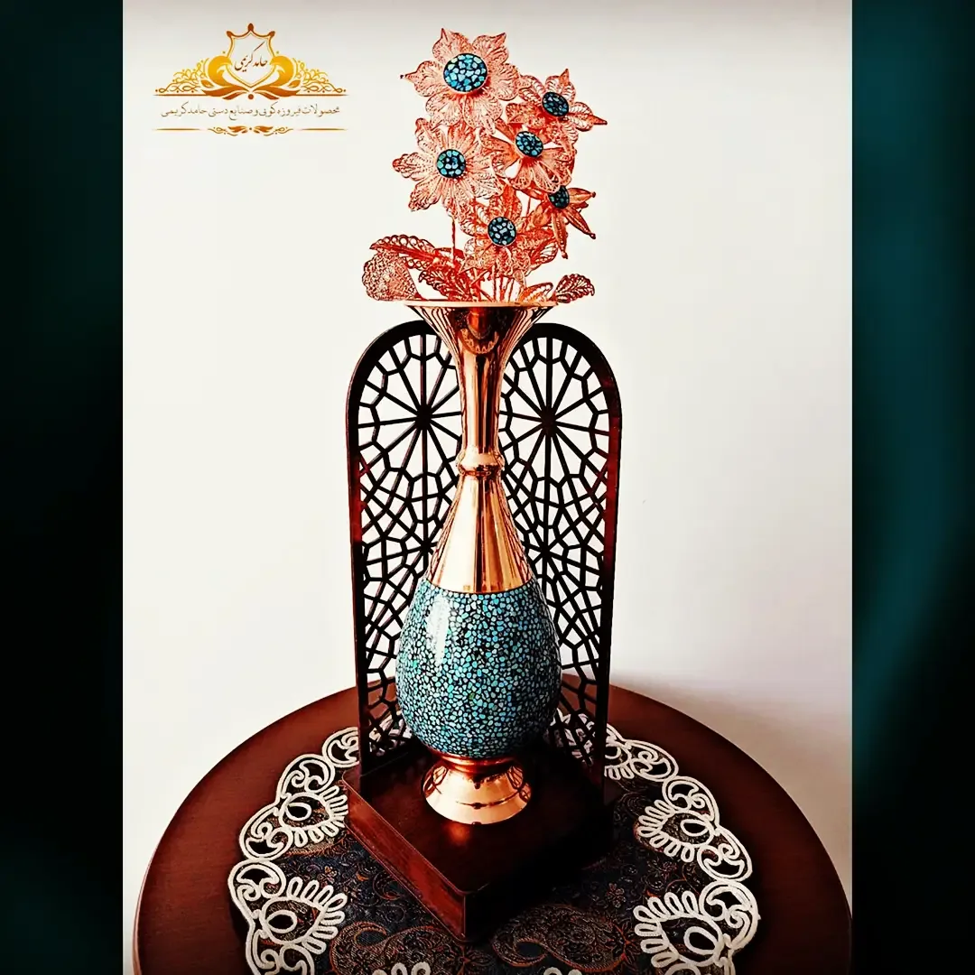 شاخه گل مس و فیروزه