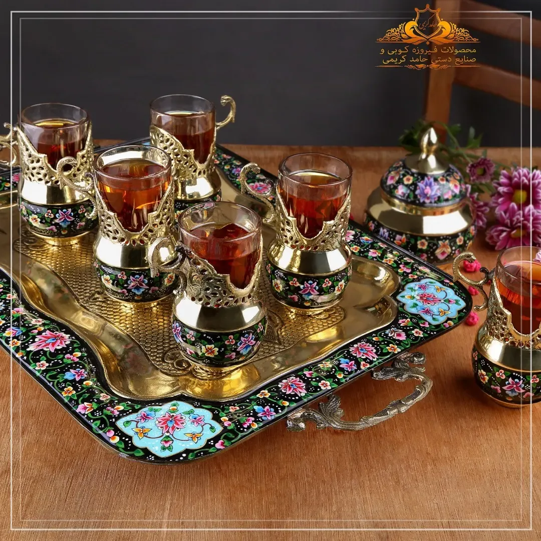 سرویس چای‌خوری برنج و پرداز