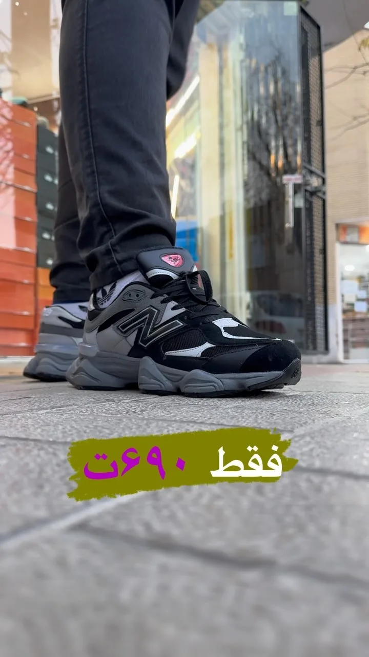 کتانی اسپرت مشکی و طوسی نیوبالانس، رنگ خاکستری و سفید، لژدار