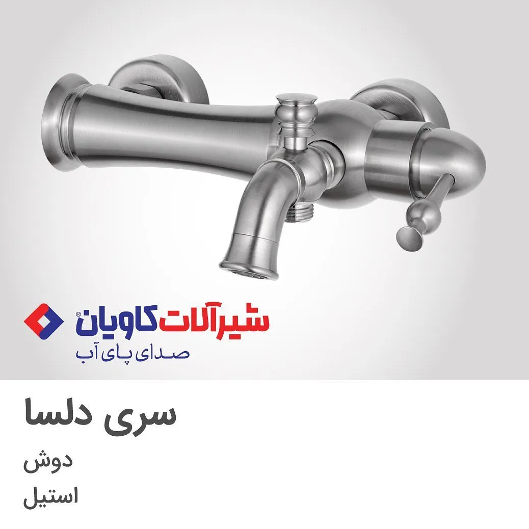 شیر حمام دلسا استیل کاویان، رنگ نقره‌ای، توکار، تک دسته