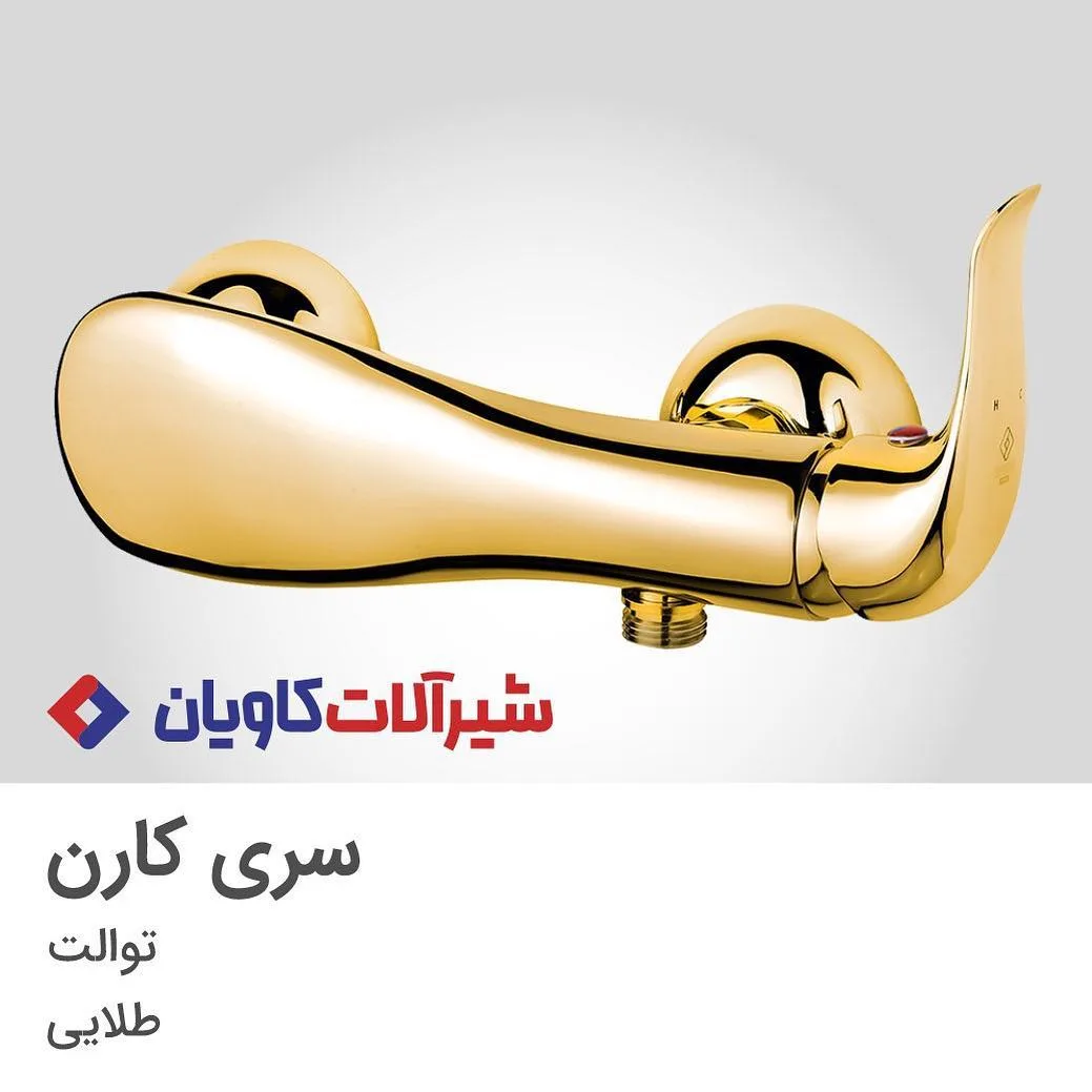شیر توالت سری کارن کاویان، رنگ طلایی، جنس فلز، مدرن
