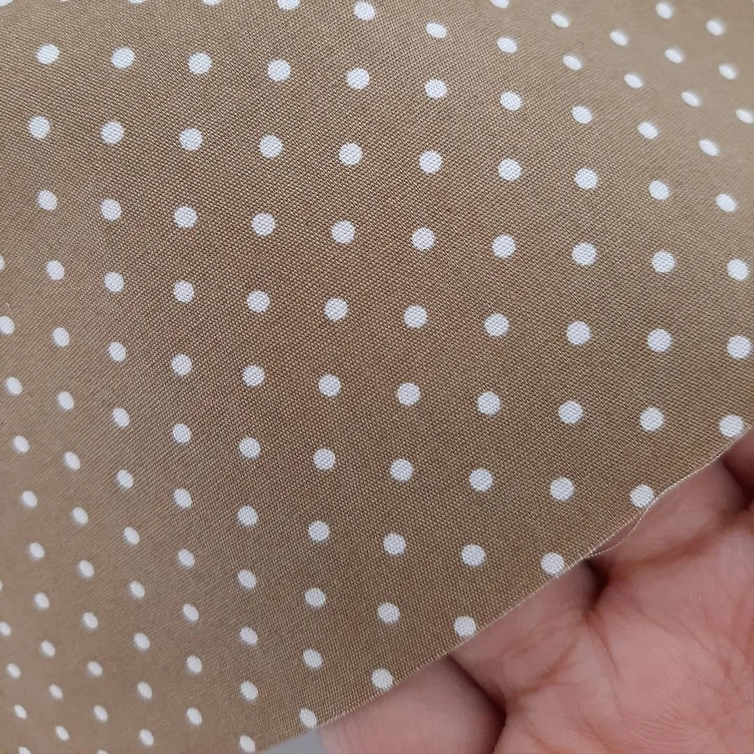 گیپور پارچه‌ای — رنگ قهوه‌ای — نمای در‌دست — کتان نخی خال‌دار — عکس ۶