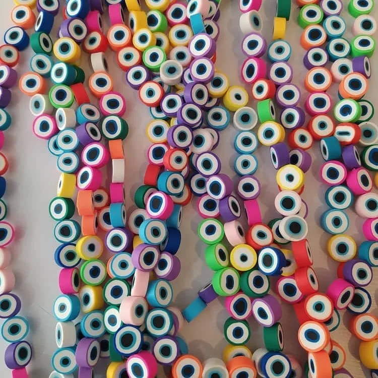 مهره فیمو ۳۰ عددی — نمای چندکالا — حروف و چشم نظر و ستاره — عکس ۸