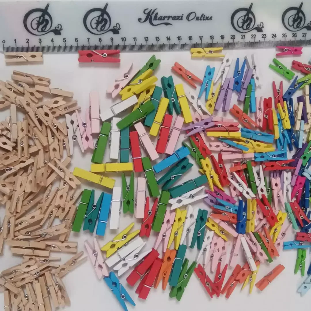 گیره چوبی فانتزی رنگارنگ