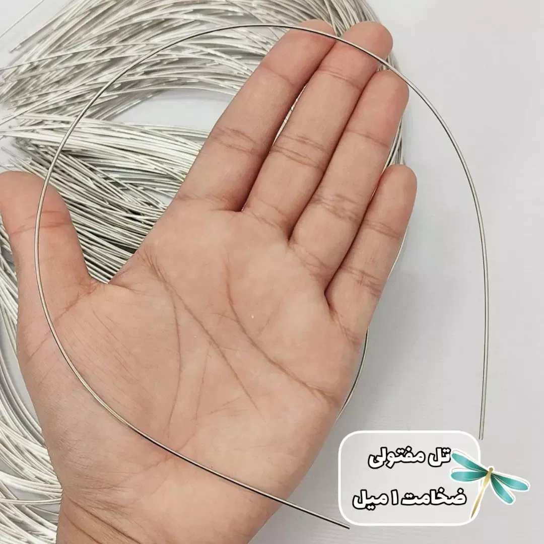 تل مفتولی خارجی، رنگ نقرهای، جنس فلز، نیمدایره مفتولی