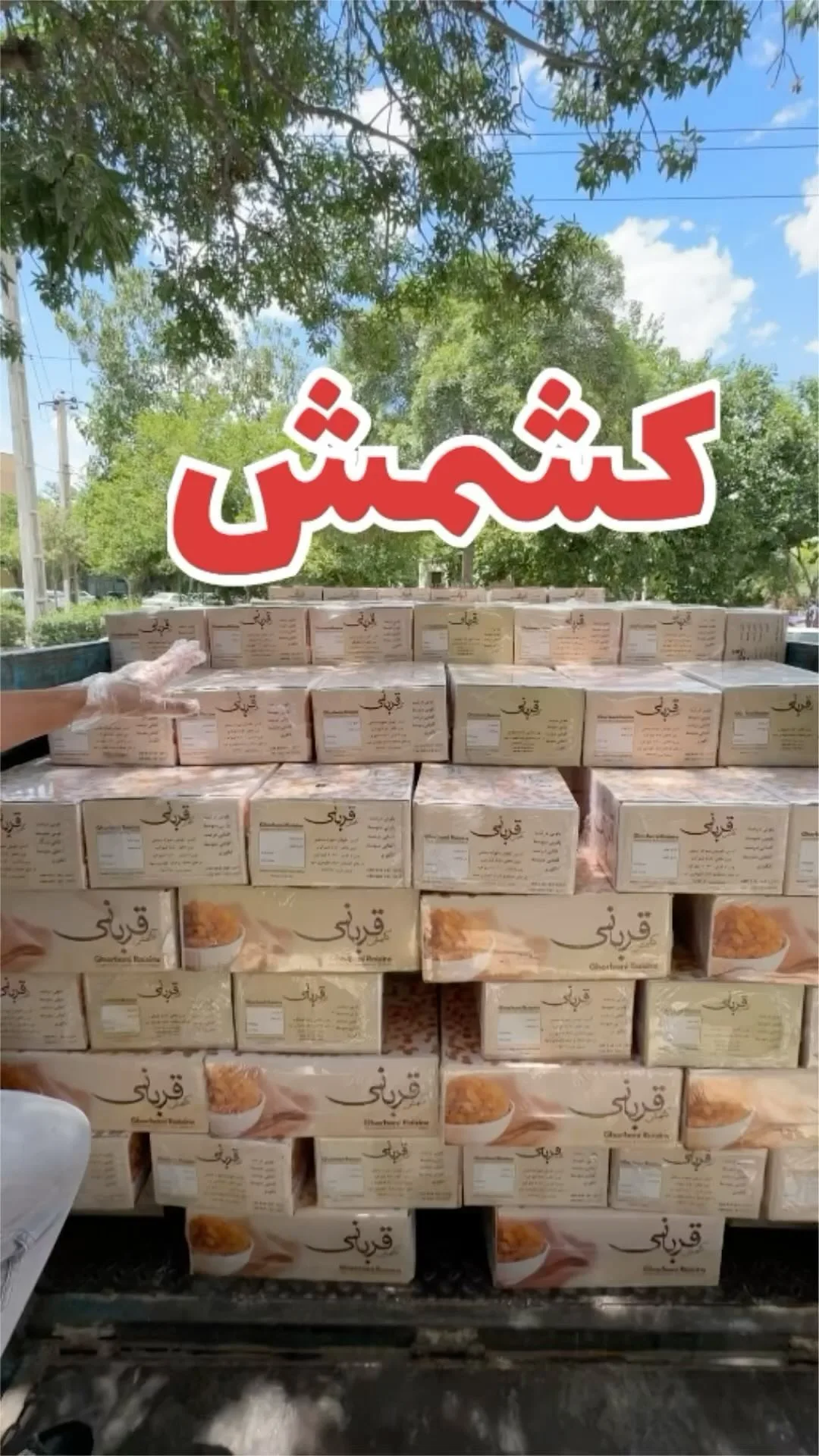 کشمش کارتن ۹ کیلویی، رنگ کرم، جنس مقوا، جعبه مکعب مستطیل