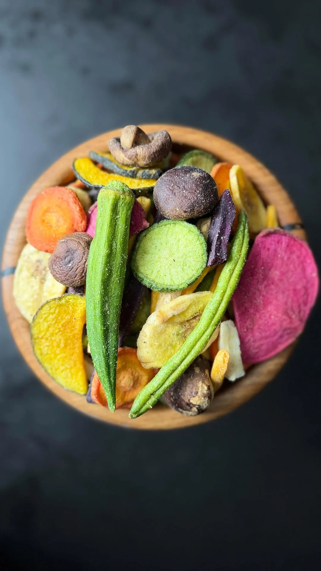 چیپس سبزیجات، رنگ نارنجی و بنفش، چیپس مخلوط