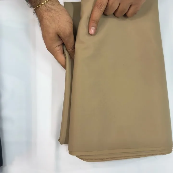 پارچه کتان زارا پشت استر، رنگ کرم، پارچه متری