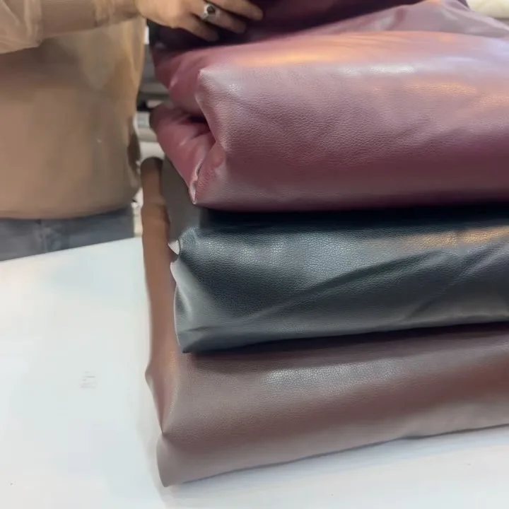 پارچه چرم بوفالو پشت تدی عرض ۱۵۰