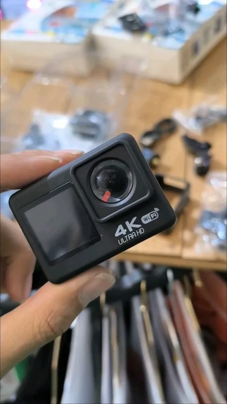 دوربین ورزشی 4K، رنگ مشکی، جنس پلاستیک، مستطیلی کوچک
