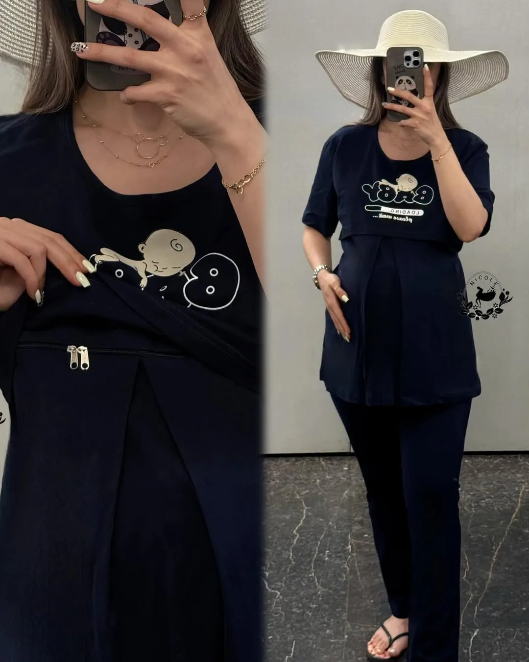 ست تونیک و شلوار راحتی طرح بی‌بی