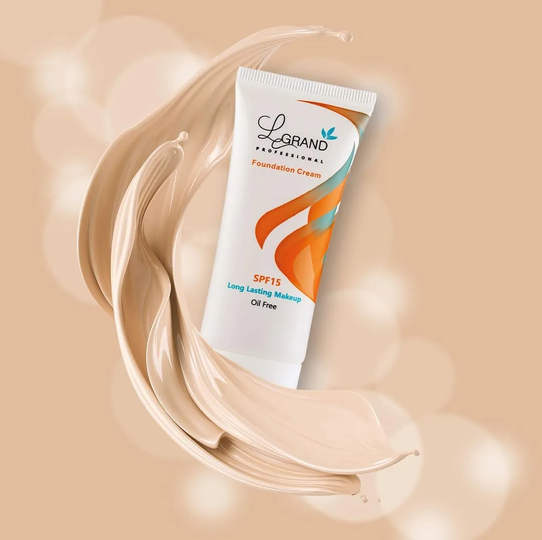 کرم پودر SPF 15 (بی‌بی کرم) لگراند، رنگ سفید و نارنجی، جنس پلاستیک، تیوبی