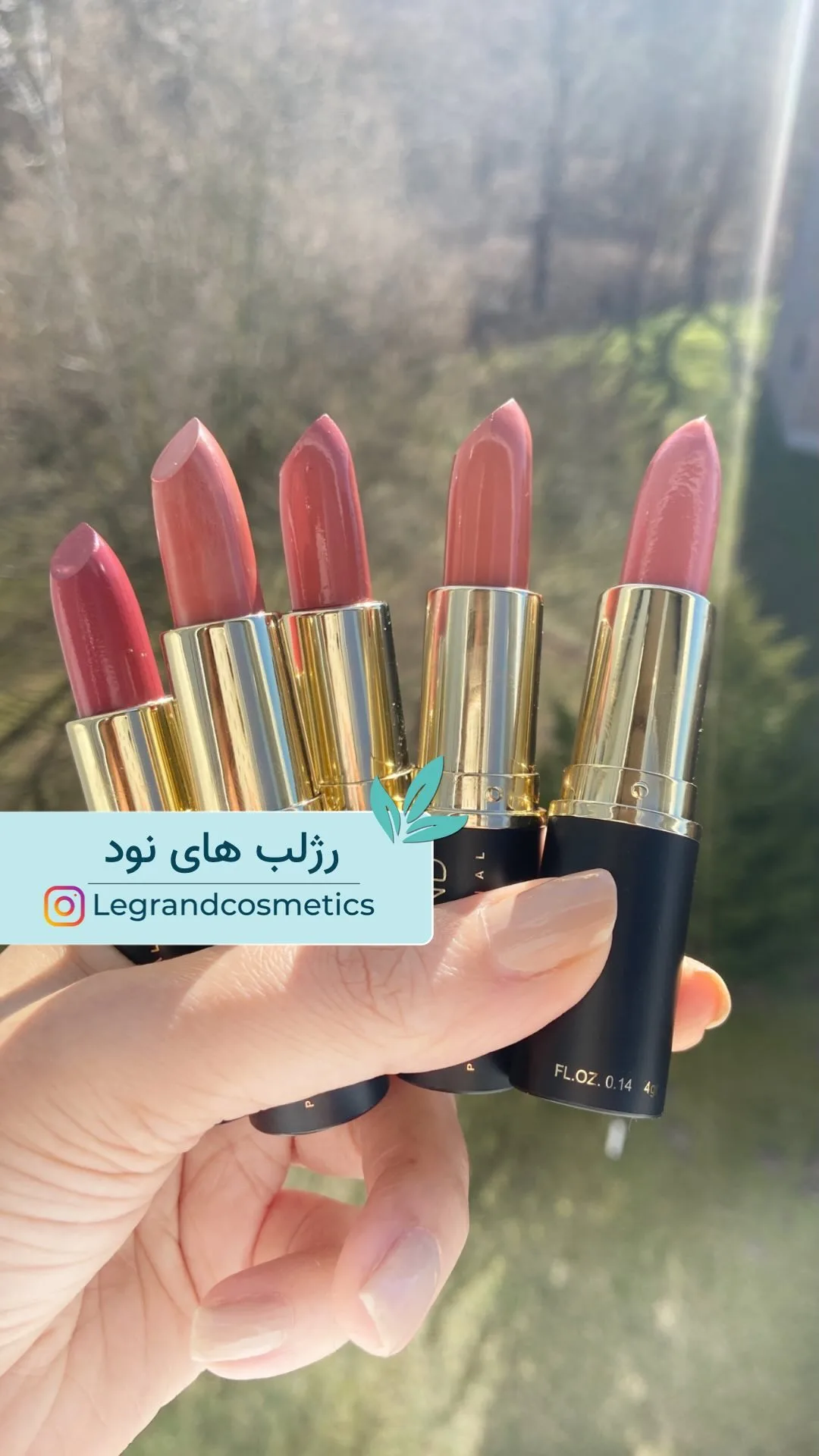 رژلب نود لگراند، رنگ صورتی و قرمز، جنس پلاستیک و فلز، جامد