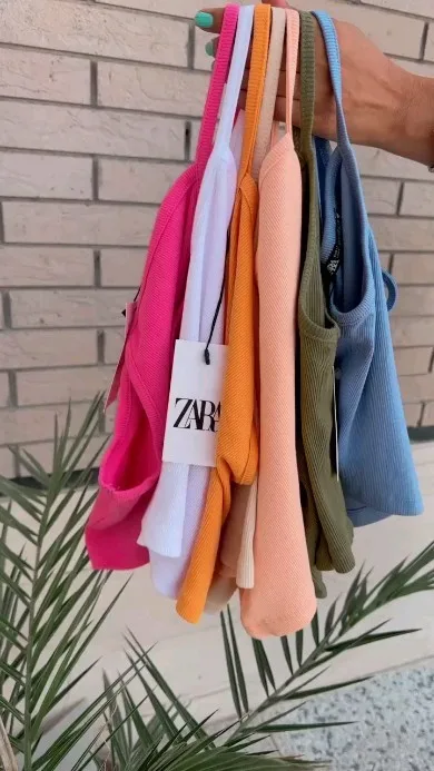 کراپ تاپ رنگی، رنگ صورتی، سفید، نارنجی، کرم، سبز و آبی، رکابی، جذب