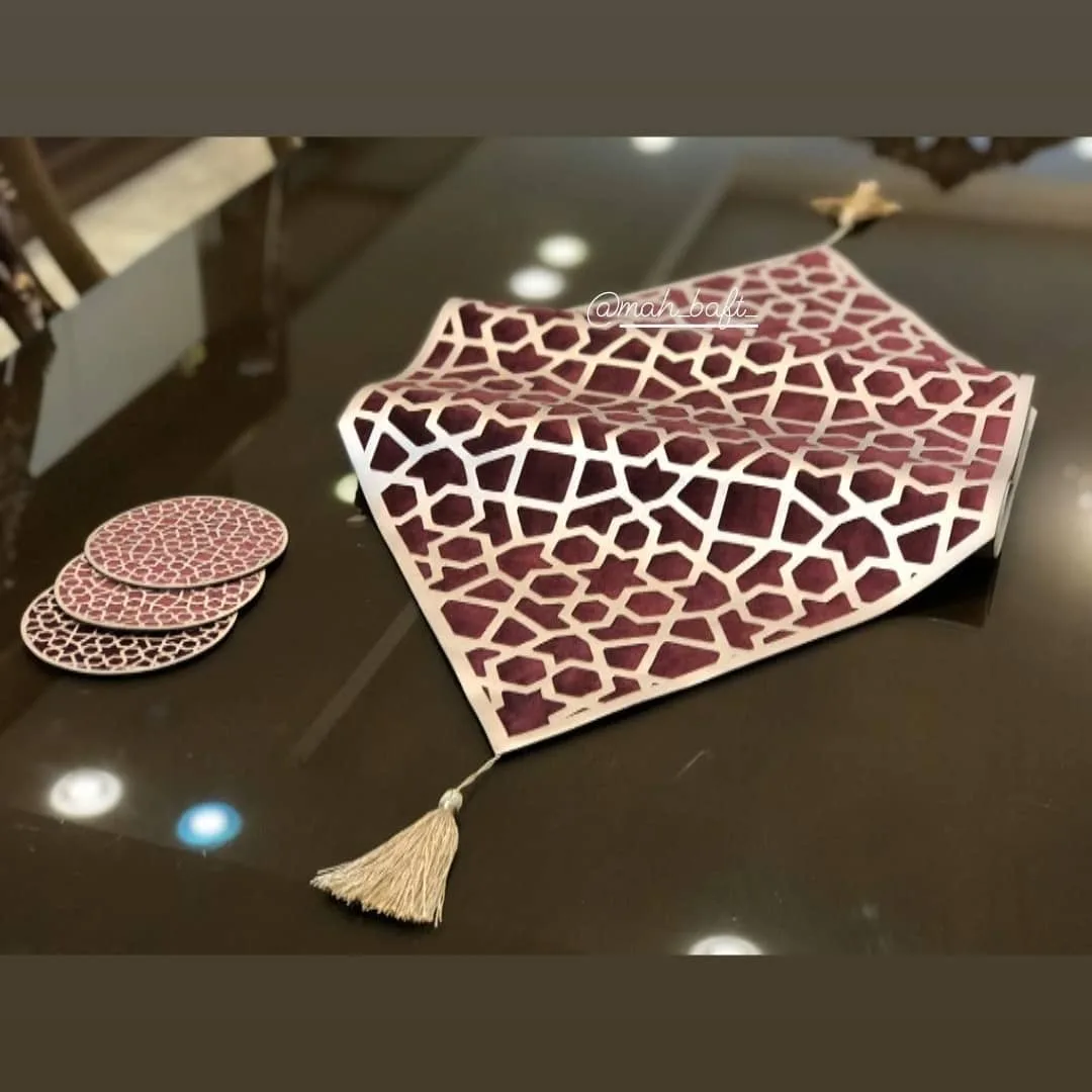 رانر طرح فیروزه مخمل زرشکی
