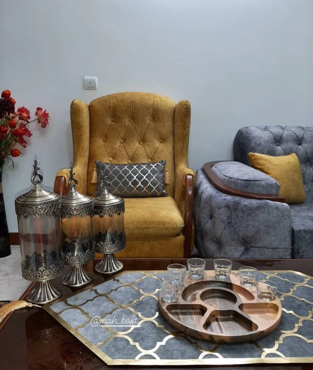 کوسن مستطیل طرح لوزی طوسی