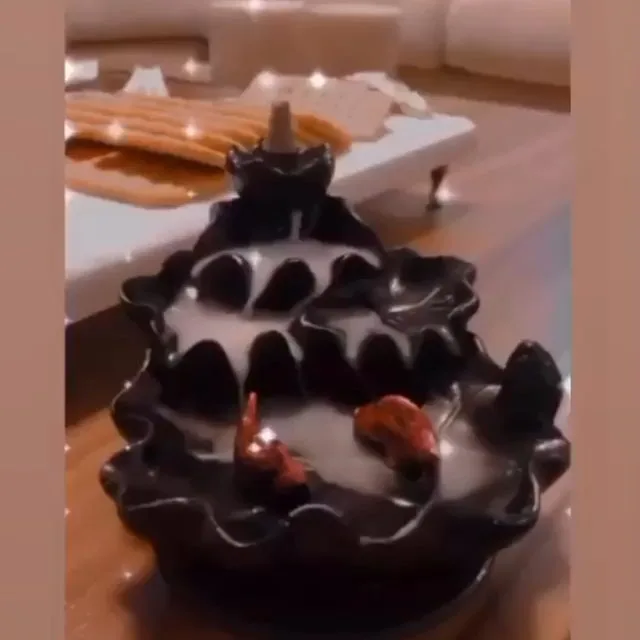 جاعودی، رنگ مشکی، جنس سرامیک، آبشاری طرح صخره