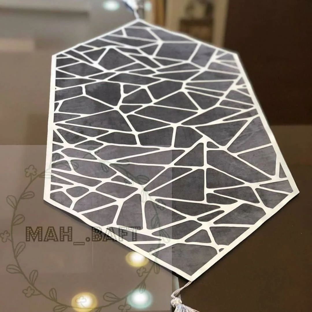 رانر مخمل طرح ترک طوسی