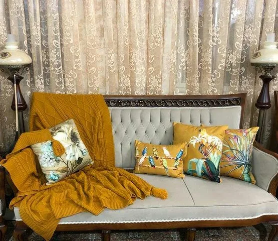 شال مبل خردلی